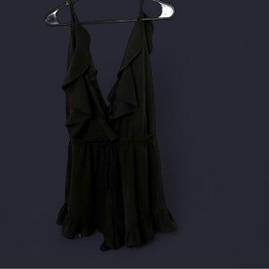 Black Ruffled women’s romper